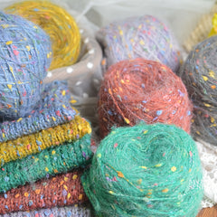 Rainbow Sugar Bean Mohair Yarn Ball Medium Thick Soft Warm Wool Yarn