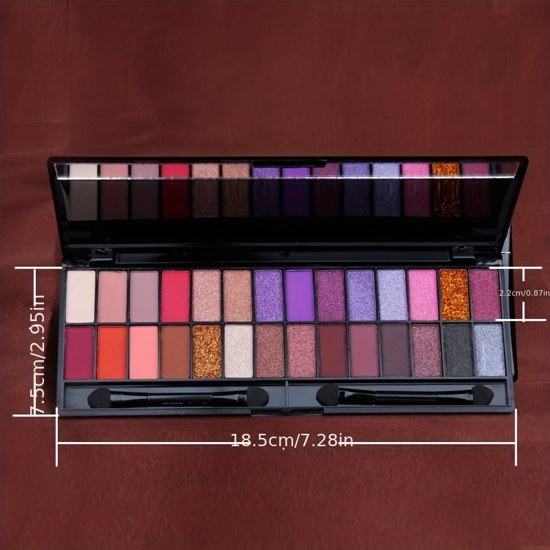 28-Color Matte Pearly Eyeshadow Palette for Waterproof Eye Makeup