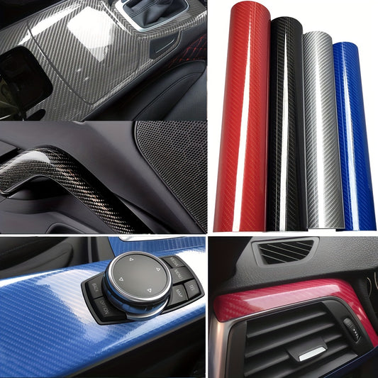 High Glossy 5D Carbon Fiber Wrapping Vinyl Film Motorcycle Tablet Stickers