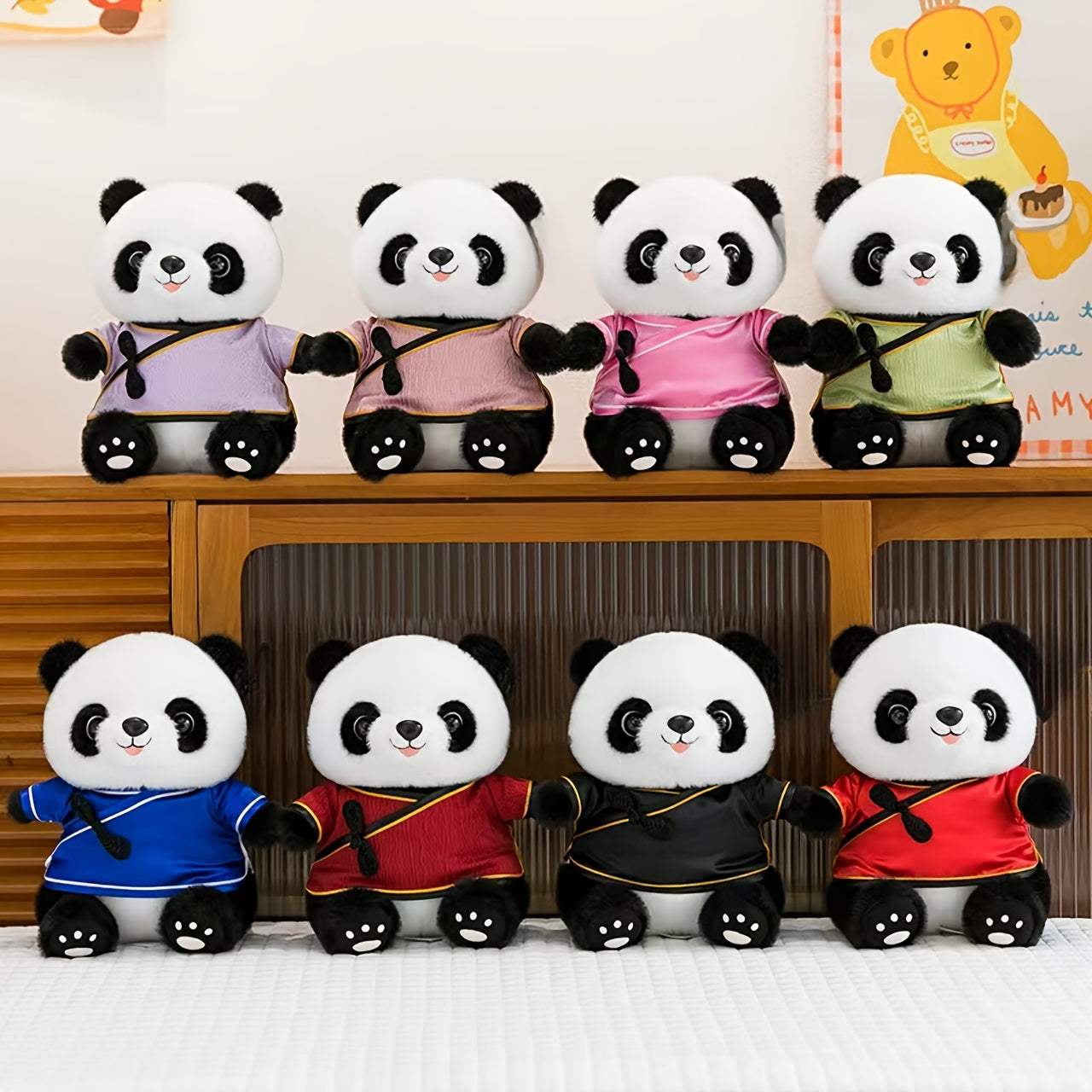 Panda Plush Doll with Chinese Style Outfit, Interactive Toy