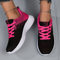 Women's Knitted Sports Shoes Breathable Low Top Running Sneakers