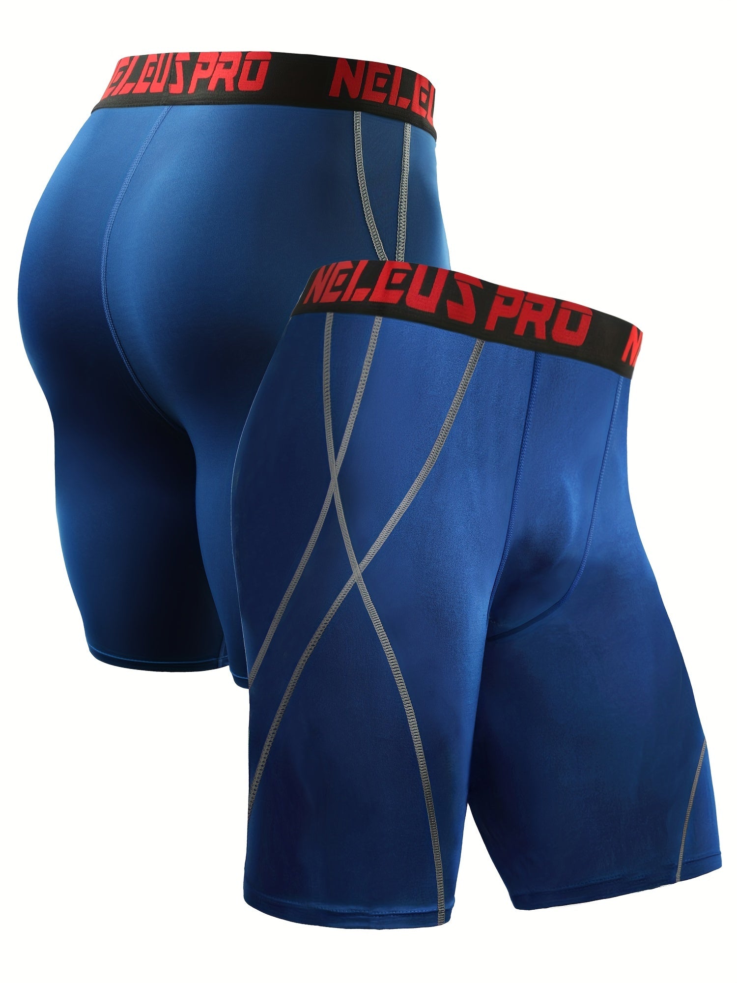 Men's Solid Compression Shorts High Stretch Sportswear for Gym Running