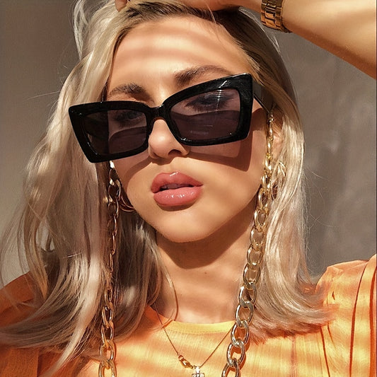 Y2K Rectangle Sunglasses Party Club UV Blocking Glasses