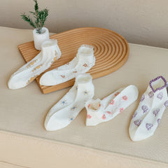 5 Pairs Floral Lace Trim Ankle Socks - Sweet & Stylish Stockings