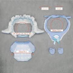 Sheep Doll Clothes Set - Jacket, Headband, Bib, Socks