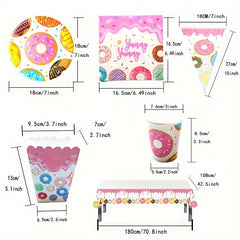 Donut Dessert Theme Party Tableware Set
