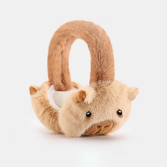 Dolphin Earmuffs Cozy Fleece Lined Winter Ear Warmers Brown & Stripes
