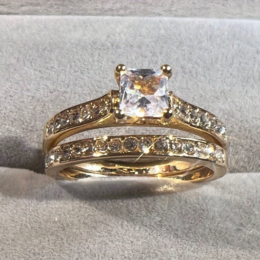 Zircon Engagement Rings Set Women Wedding Mens Ring