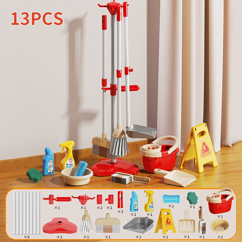 Kids Cleaning Set Toys 13pcs Household Simulation Game Collection