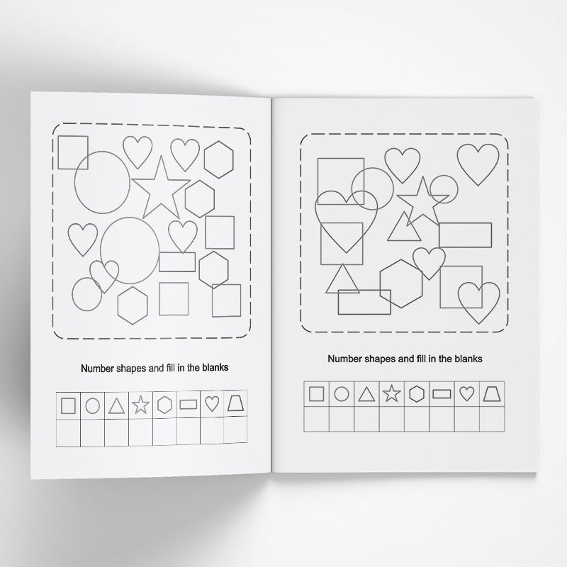 Number Graphics Workbook for Kids Math Practice with Shapes & Tracing