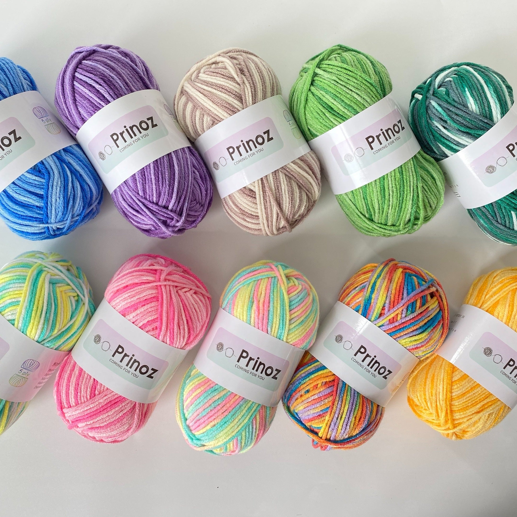 2pcs 5ply Gradient Rainbow Yarn For DIY Knitting Crochet Blanket D