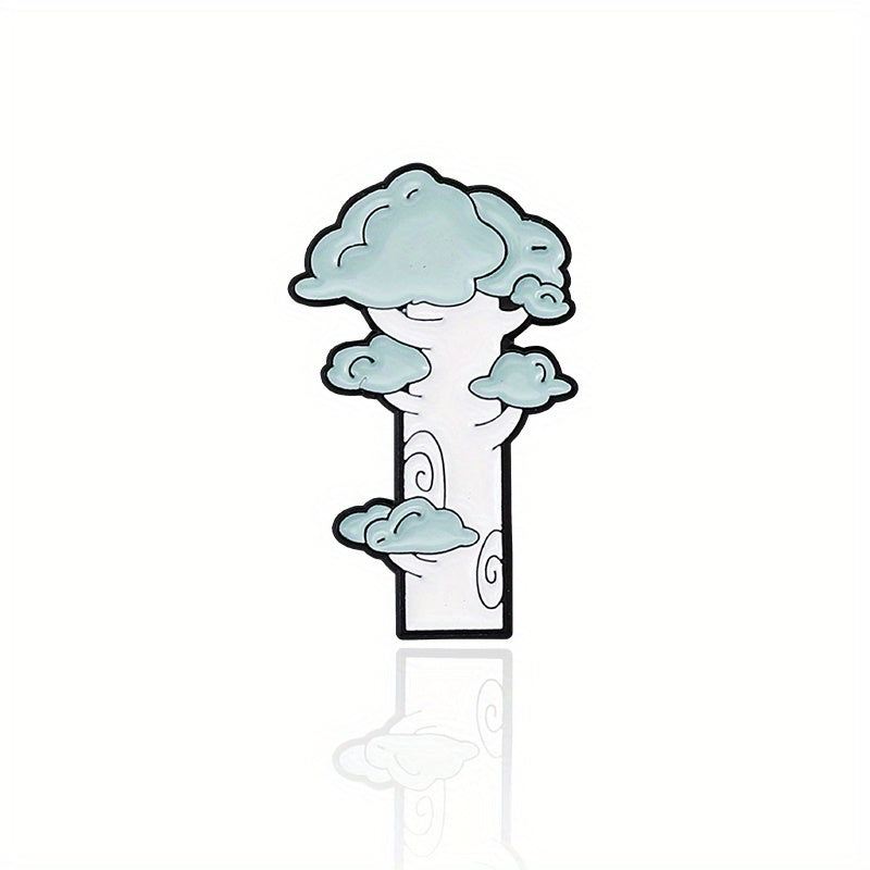 Arabic Numerals Animal Mountain Digital Badge Dripping Oil Brooch