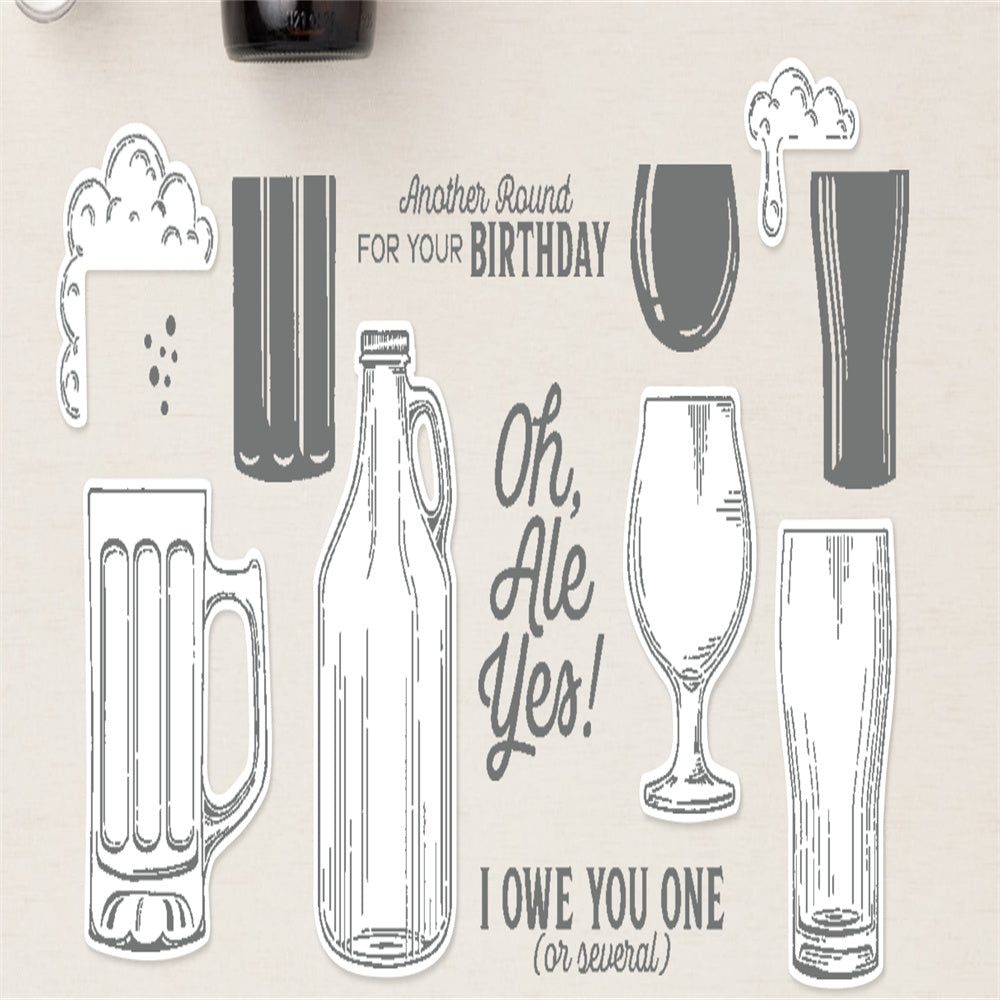 Wine Bottle Metal Cutting Dies and Stamps Set