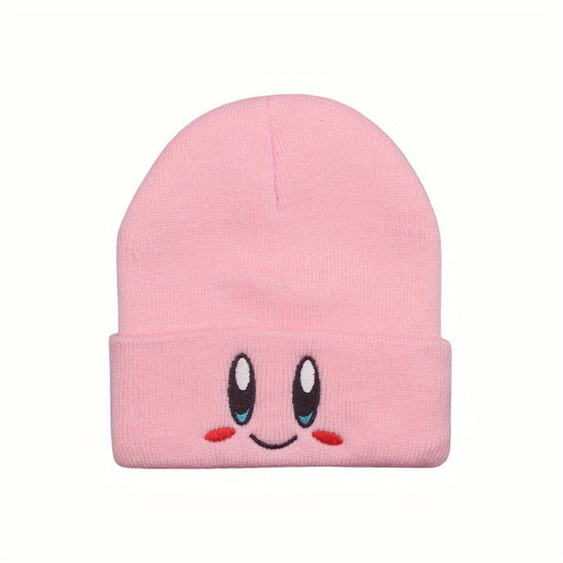 Smiling Face Eyes Embroidery Woolen Hat for Men
