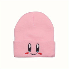 Smiling Face Eyes Embroidery Woolen Hat for Men