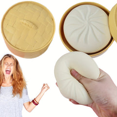 Steamed Bun Squeeze Toy with Steamer Set