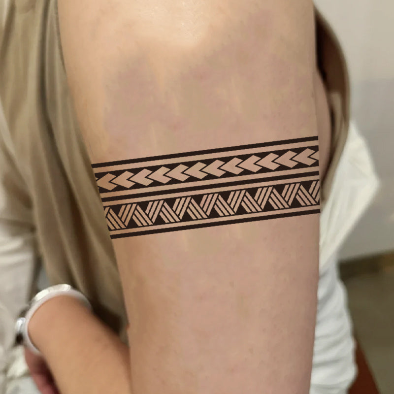 Waterproof Totem Arm Band Temporary Tattoos Herbal Designs