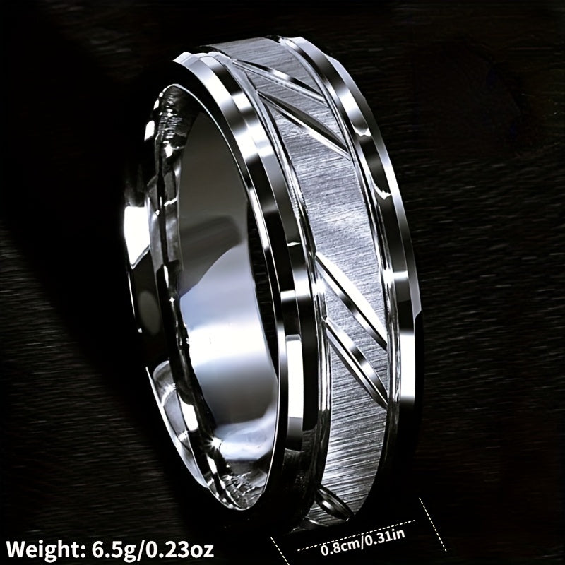 6 8MM Stainless Steel Couple Ring for Proposal Engagement Wedding Band