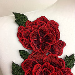 2pcs 3D Lace Flower Patches Stickers Colorful Embroidery Glass Gauze