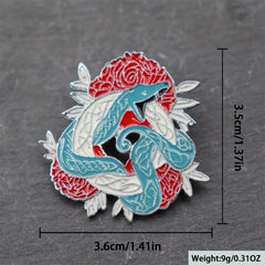 Anime Flower Snake Shape Enamel Pin for Men