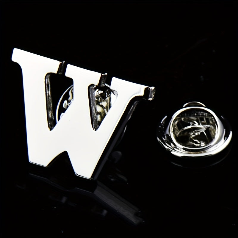 Men's Letter Brooch Shirt Collar Pin Suit Decoration