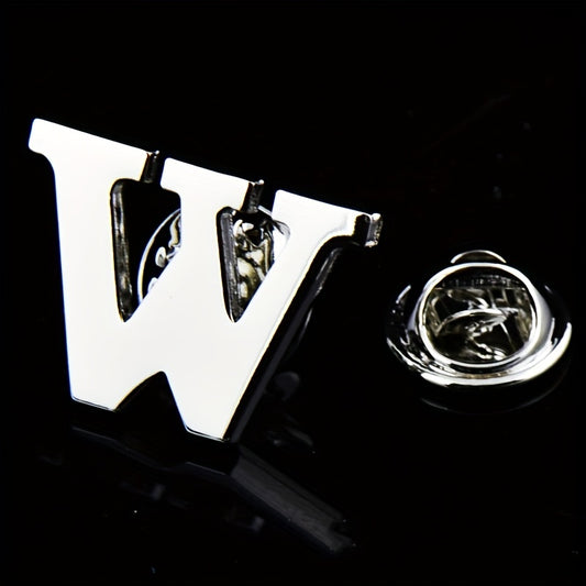 Men's Letter Brooch Shirt Collar Pin Suit Decoration