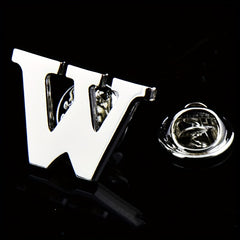 Men's Letter Brooch Shirt Collar Pin Suit Decoration