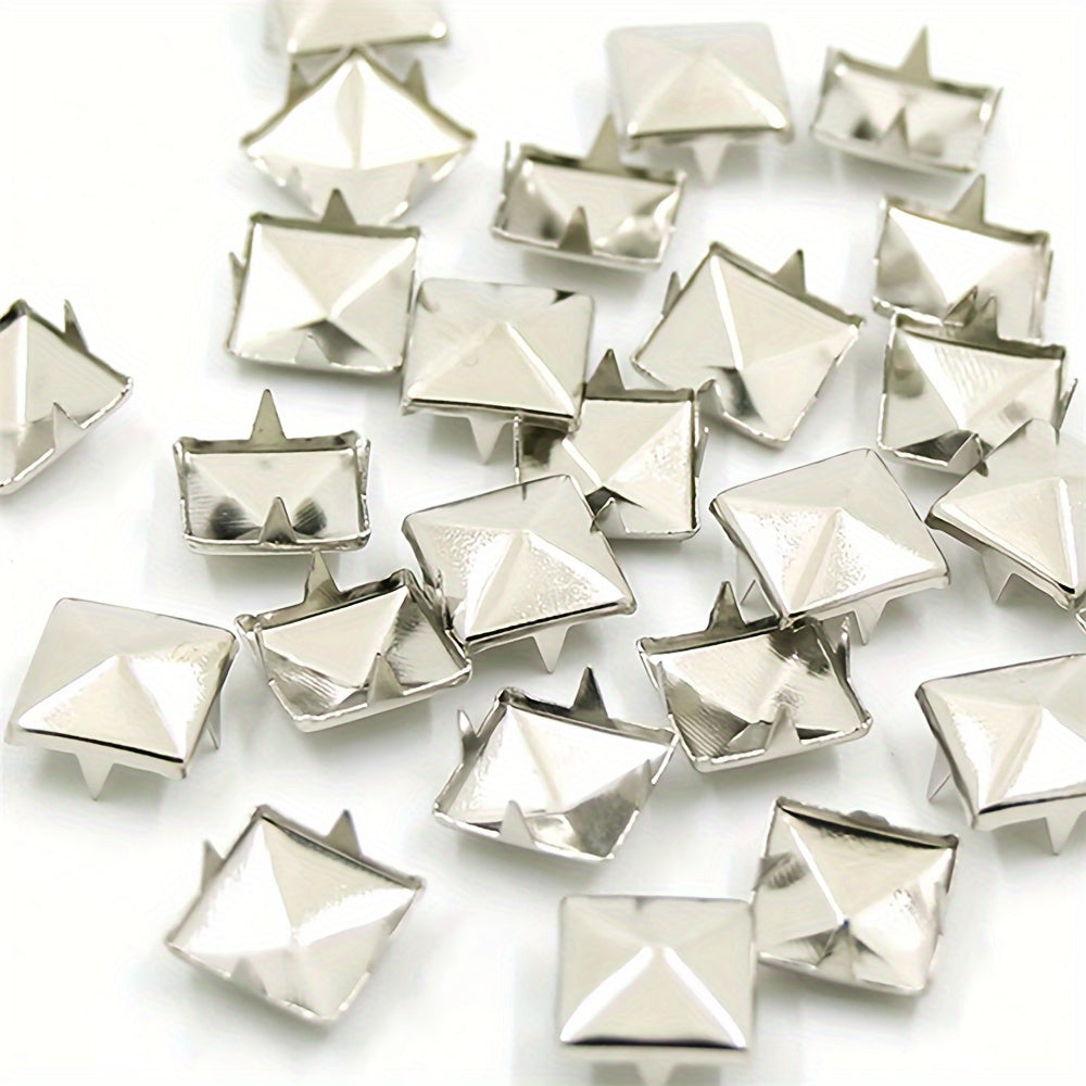 500pcs Iron Square Pyramid Studs 4 Prong Metal Nailhead Spikes