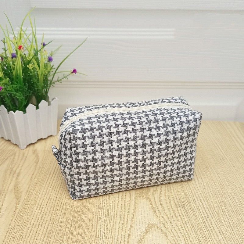 Large Capacity Canvas Cosmetic Bag with Coin Purse