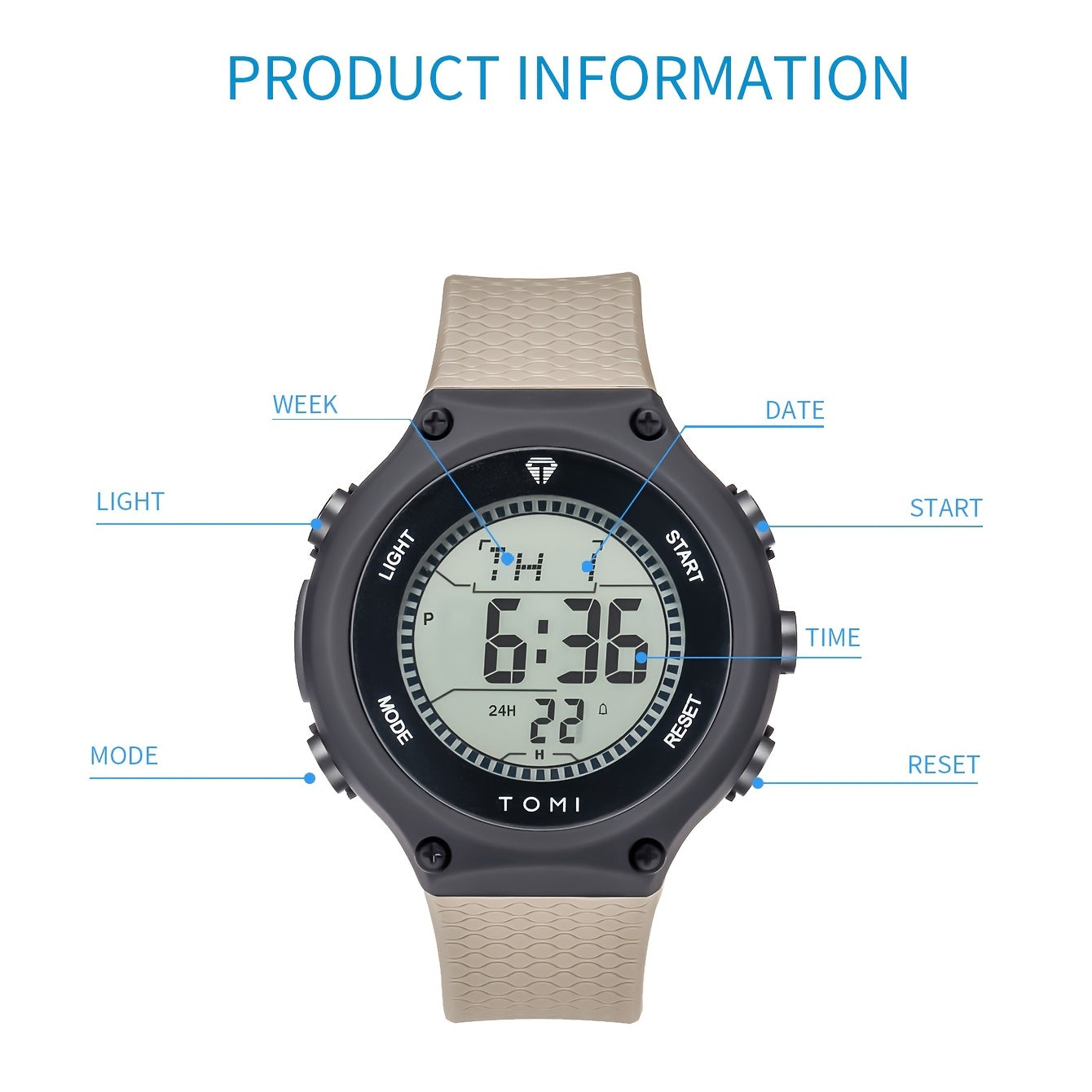 Teenager's Digital Sports Watch with Night Light