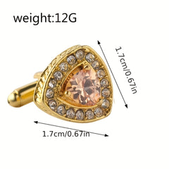 French Style Inlaid Diamond Cufflinks