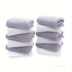 12pcs Washcloths Set Quick Drying Soft Microfiber Coral Velvet Highly Absorbent