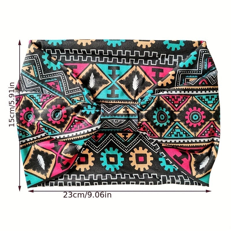 Boho Style Wide Brim Headband Knotted Head Wrap
