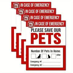 4pcs Pet Alarm Window Sticker Fire Safety
