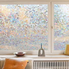 Geometric Pattern Privacy Window Film Translucent No Glue Needed