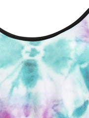  Tie Dye Split Strap Round Neck Cami Dress