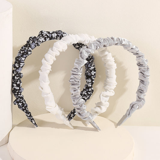 Floral Print Ruched Headband Set