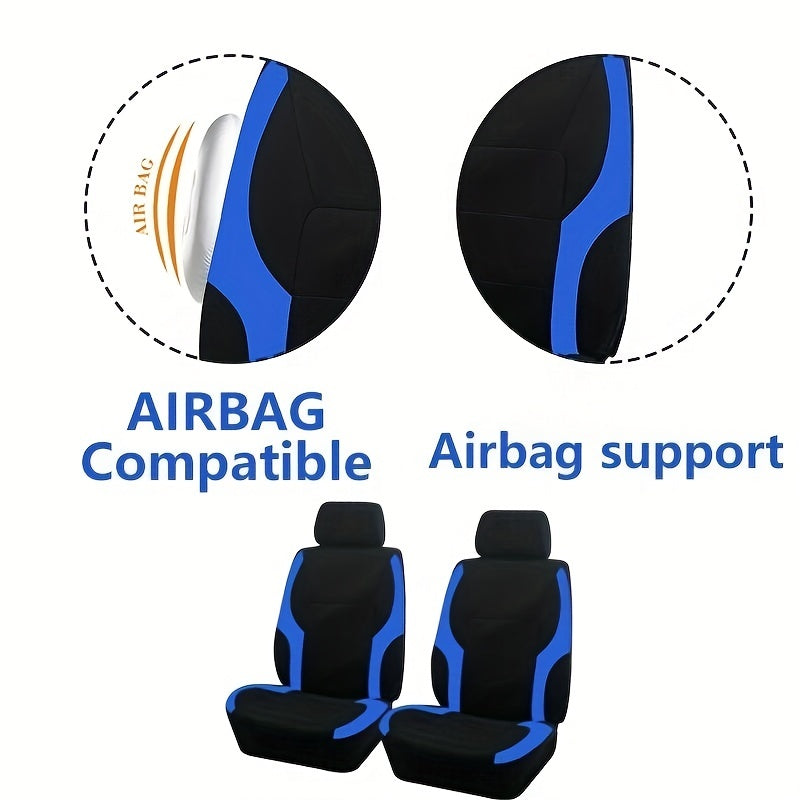4pcs Mesh Cloth Car Front Seat Cover Set Four Seasons Universal