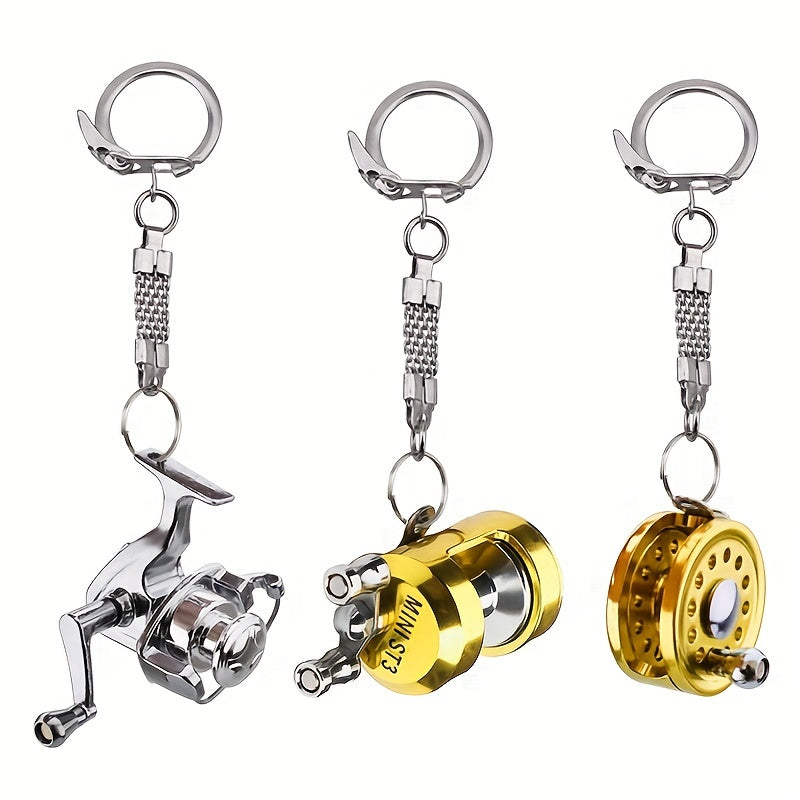 Metal Fishing Reel Keychain for Men - Perfect Gift for Fishermen