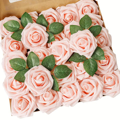 25pcs Blush Artificial Roses for DIY Party Wedding & Mother's Arrangements