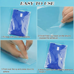 50pcs Transparent Self-sealing Cellophane Bags, Various Large Sizes, Resealable