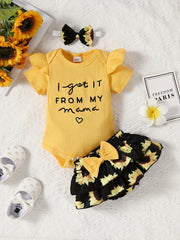 Cute 3-Piece Baby Girl Outfit: 'Mama's Girl' Onesie, Floral Shorts