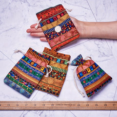 5pcs Mixed Ethnic Style Drawstring Jewelry Gift Bag Wedding Decor Party Gift Bag