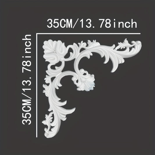 PU Curved Angle Flower Ceiling Decal Gypsum Border Furniture Ornament