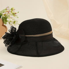 French Style Gauze Bucket Hat Mesh Organza Derby Hat Lightweight Sun Hats