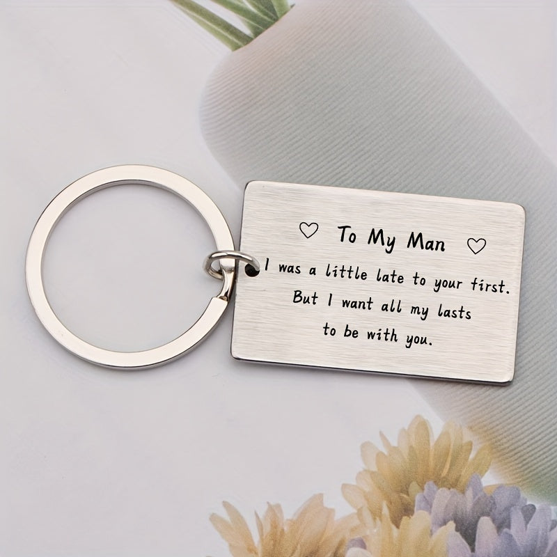 Engraved Love Quote Keyring For Men - Couples Gift
