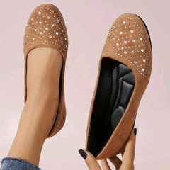 Women's Rhinestone Slip On Flat Shoes Soft Sole Casual Flats