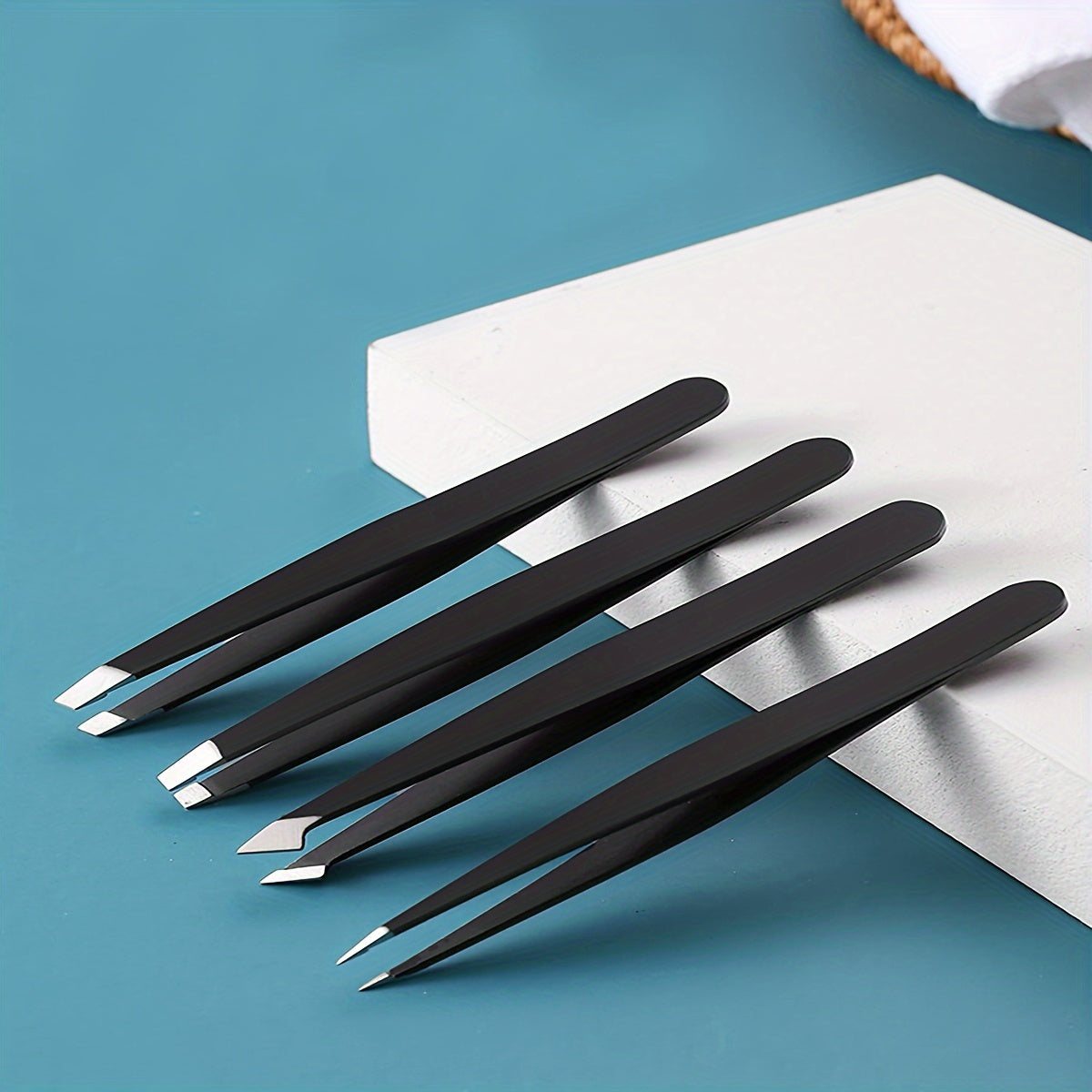 4Pcs Tweezers Set High Precision Ingrown Hair Splinter Facial Hair Removal Tool