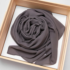 Solid Chiffon Hijab Scarf Women's Long Shawl Lightweight Hair Wrap