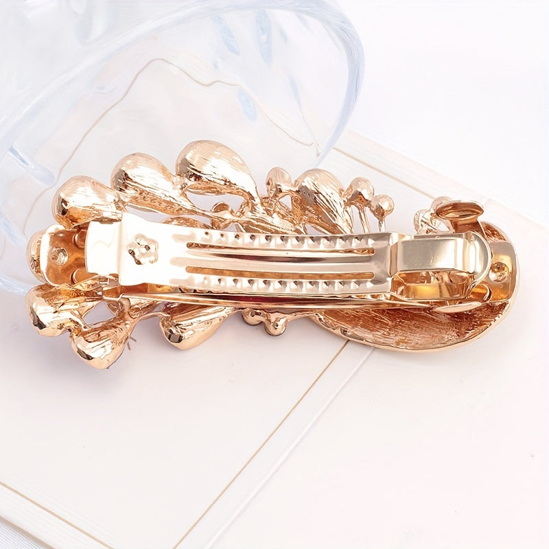 Peacock Shape Hair Clip Rhinestone Multicolor French Barrette Hair Accessories